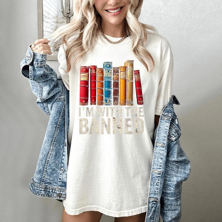 Support Banned Books Freedom I'm With The Banned Women's Comfort Colors T-Shirt