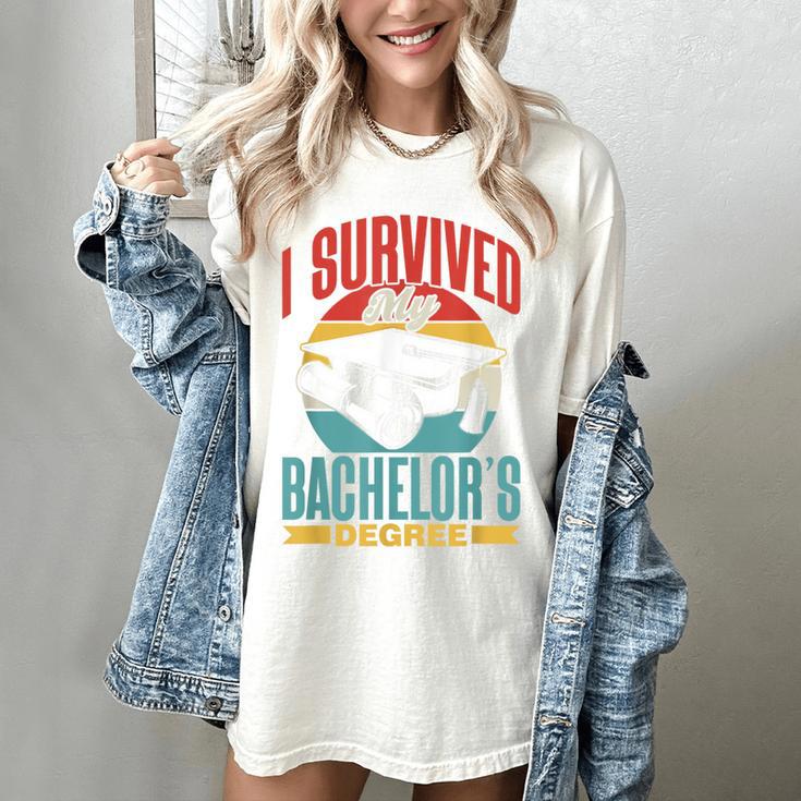 I Survived My Bachelor's Degree Party Bachelor Graduation Women's Comfort Colors T-Shirt
