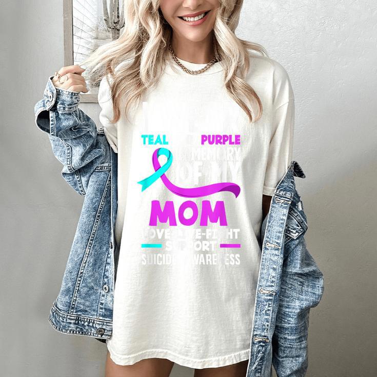 Teal & Purple In Memory Of My Mom Suicide Prevention Women's Comfort Colors T-Shirt