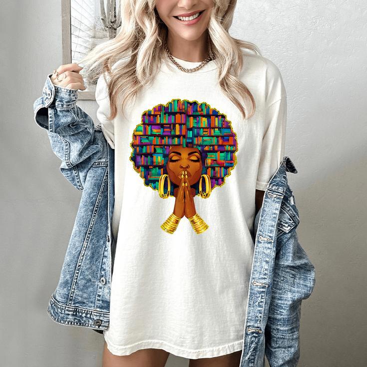 History Month Afro Women Book Lover Librarian Teacher Women's Comfort Colors T-Shirt
