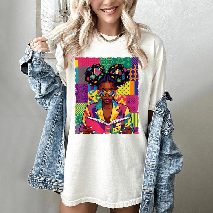 History Month Educated Black Women Girls Reading Book Women's Comfort Colors T-Shirt