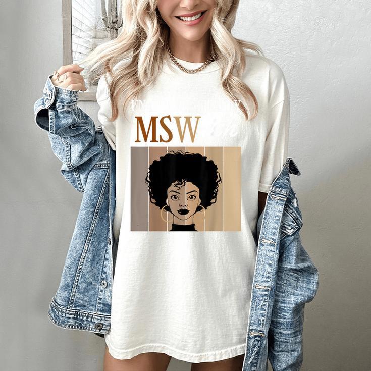 Unapologetically MSW-Ish Student Graduation Afro Women's Comfort Colors T-Shirt