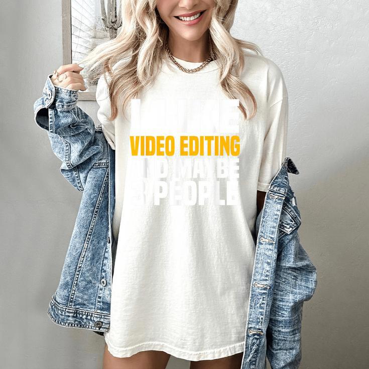 Video Editor Introvert Editing Production Filmmaking Job Women's Comfort Colors T-Shirt