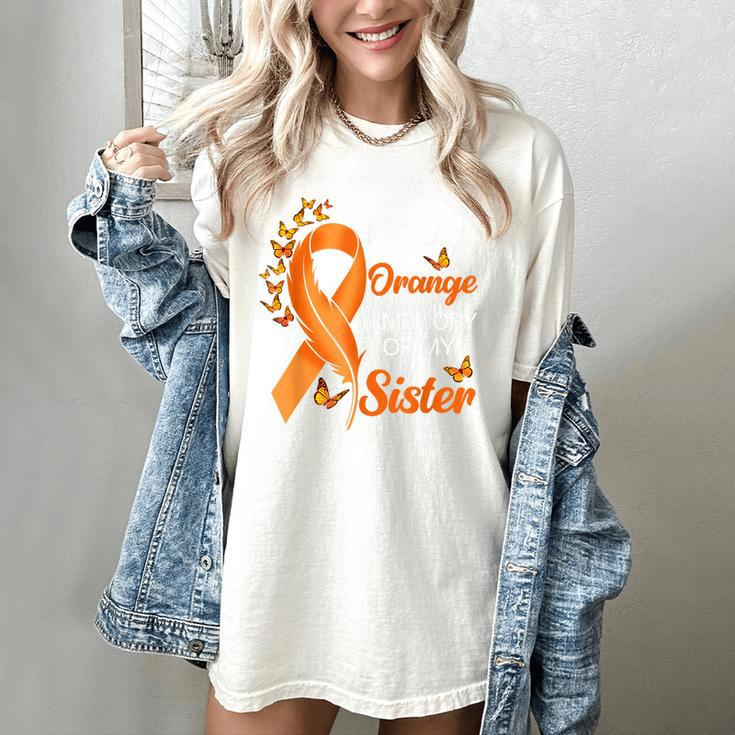 I Wear Orange In Memory Of My Sister Leukemia Awareness Women's Comfort Colors T-Shirt