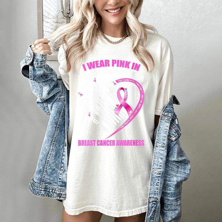 I Wear Pink In Memory Of Daughter Breast Cancer Awareness Women's Comfort Colors T-Shirt