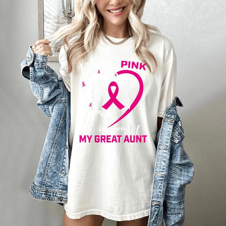 I Wear Pink In Memory Of My Great Aunt Breast Cancer Graphic Women's Comfort Colors T-Shirt