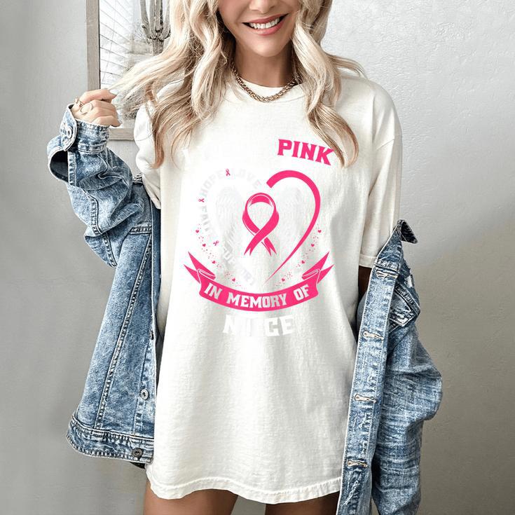 I Wear Pink In Memory Of Niece Breast Cancer Shirts Tshirt Women's Comfort Colors T-Shirt
