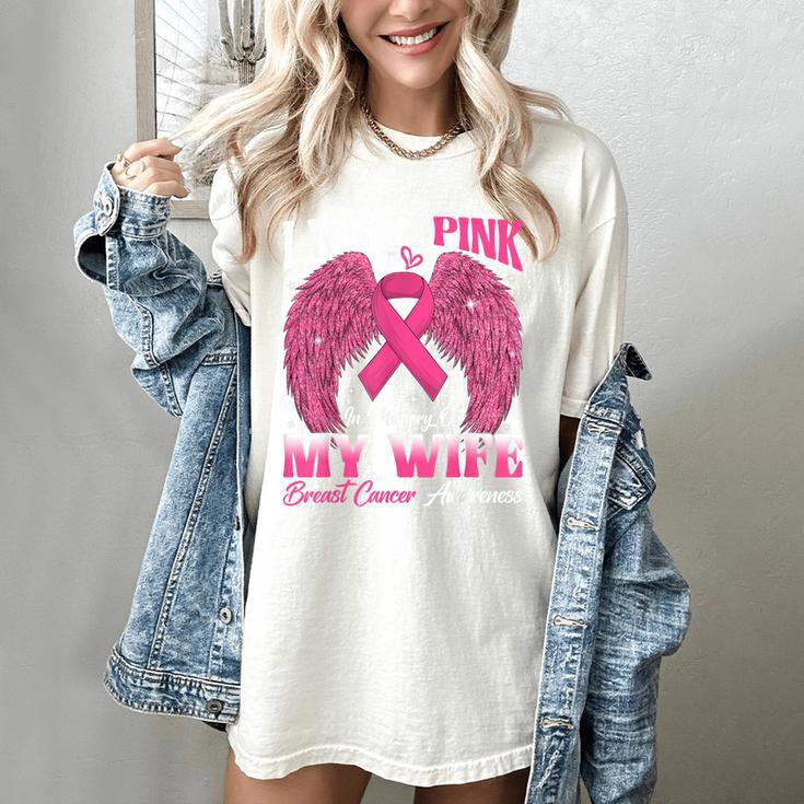 I Wear Pink In Memory Of My Wife Breast Cancer Awareness Day Women's Comfort Colors T-Shirt