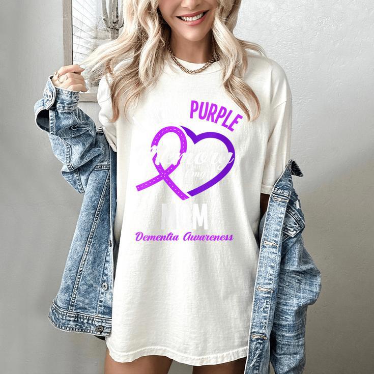 I Wear Purple In Memory For My Mom Dementia Awareness Women's Comfort Colors T-Shirt