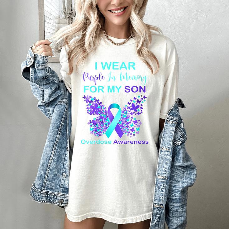 I Wear Purple In Memory For My Son Overdose Awareness Women's Comfort Colors T-Shirt