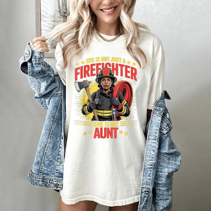 Woman Firefighter Aunt TiTi Auntie Black Graduation Women's Comfort Colors T-Shirt