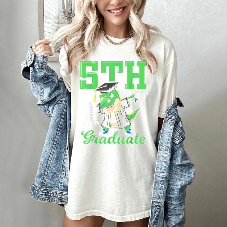 5th Grade Graduate Dinosaur Dab Graduation School Women's Comfort Colors T-Shirt