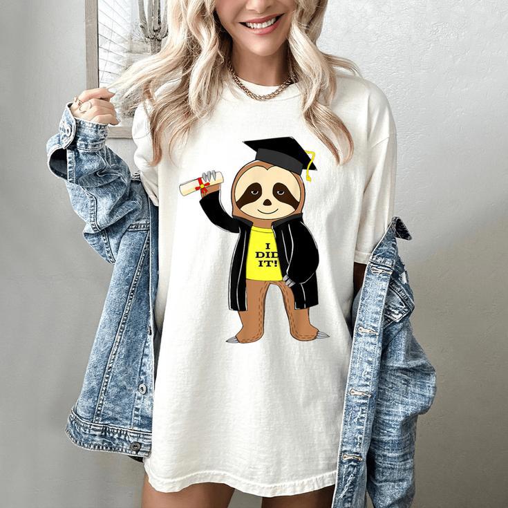 Class Of 2022 Sloth Graduation Masters College High School Women's Comfort Colors T-Shirt