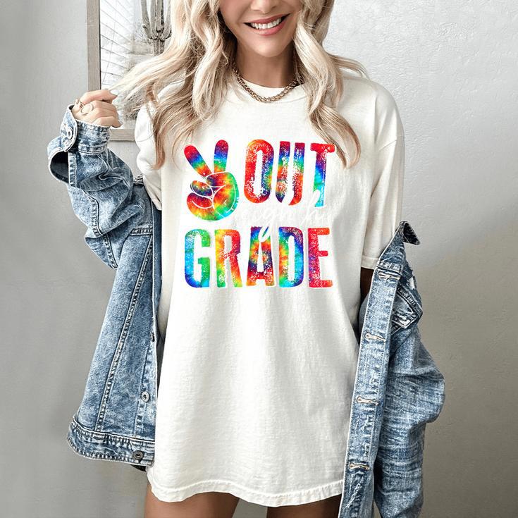 Graduation Peace Sign Out Eighth Grade Tie Dye Hippie Women's Comfort Colors T-Shirt