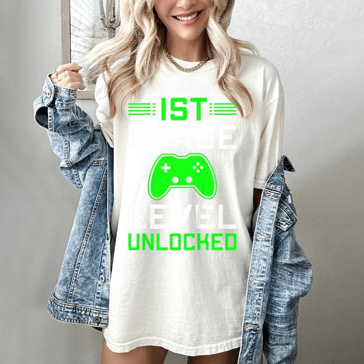 Kids 1st Grade Level Unlocked Back To School Gamer Graduation Women's Comfort Colors T-Shirt