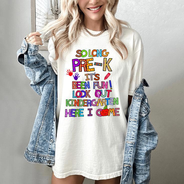Kids So Long Kindergarten Here I Come Pre-K Graduation Graduate Women's Comfort Colors T-Shirt