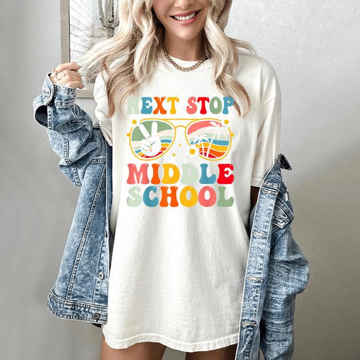 Next Stop Middle School Elementary School Graduation 2025 Women's Comfort Colors T-Shirt