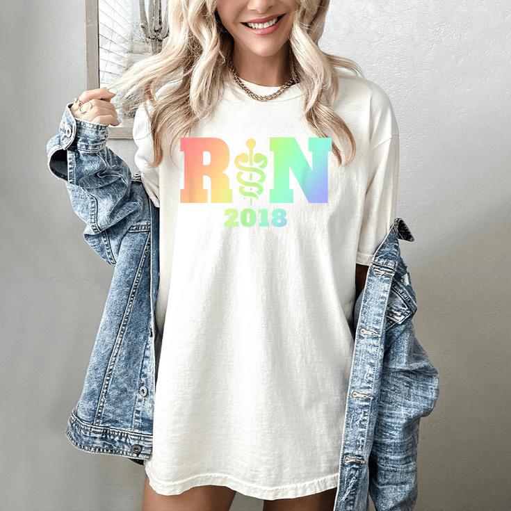 Nurse Graduation Shirt RN Est 2018 Rainbow Tshirt Women's Comfort Colors T-Shirt