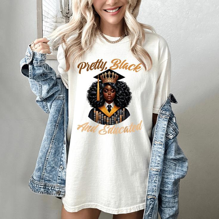 Pretty Educated African American Graduation Class 2024 Women's Comfort Colors T-Shirt