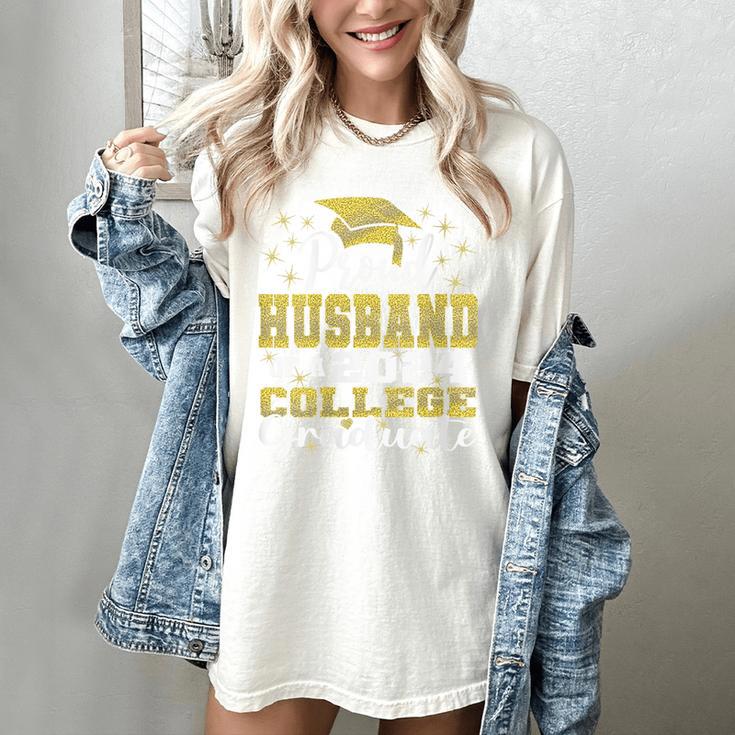 Proud Husband Of 2024 College Graduate Family 24 Graduation Women's Comfort Colors T-Shirt