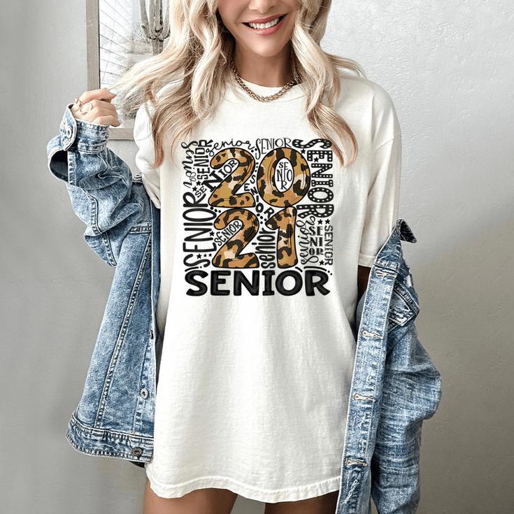 Senior 2021 Grad Class Of 2021 Graduation Leopard Cheetah Women's Comfort Colors T-Shirt