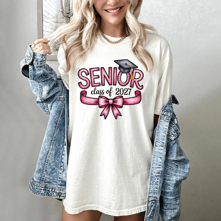 Senior Class Of 2027 Coquette Pink Bow Graduation 2027 Women Women's Comfort Colors T-Shirt