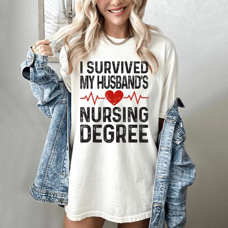 I Survived My Husband's Nursing Degree School Graduation Women's Comfort Colors T-Shirt