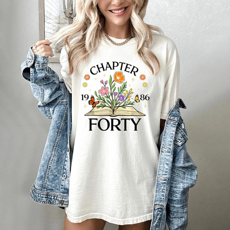 1986 Chapter Forty 40th Birthday Wildflower Book Women's Comfort Colors T-Shirt