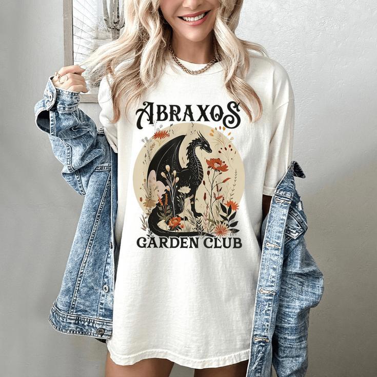 Abraxos Flower Garden Club Book Lover Fantasy Dragon Bookish Women's Comfort Colors T-Shirt