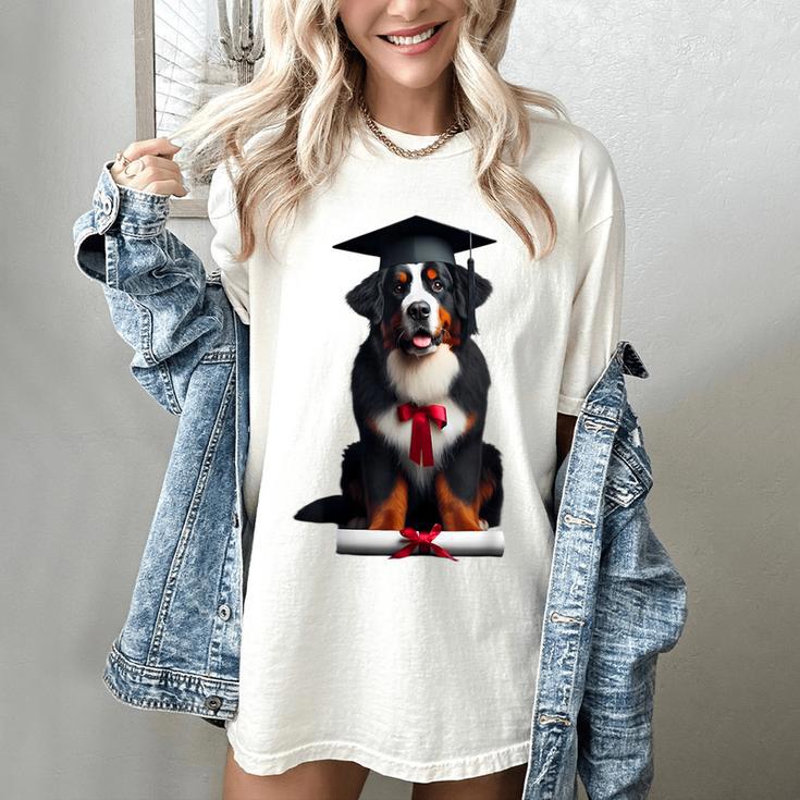 Bernese Mountain Dog Graduation Cap Graduate Training School For Men Women Girls Kids Women's Comfort Colors T-Shirt
