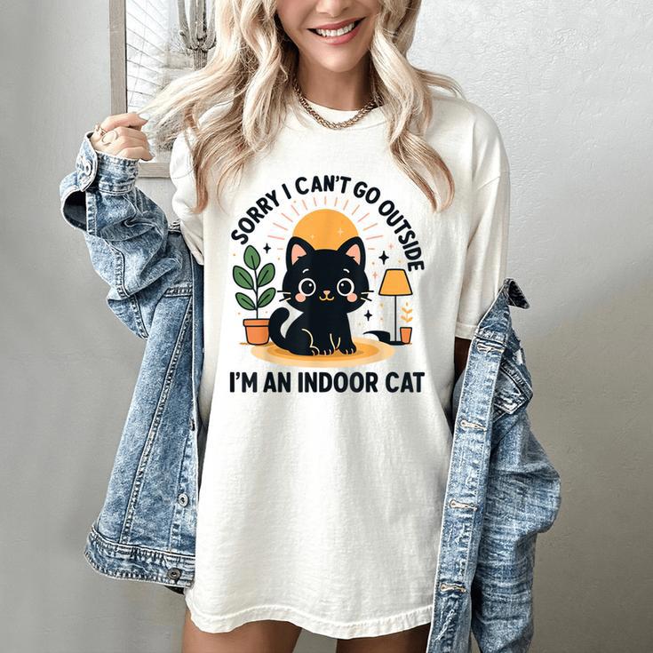 Cat Shirt Introvert Sorry I Can’t Go I’m An Indoor Cat Women's Comfort Colors T-Shirt