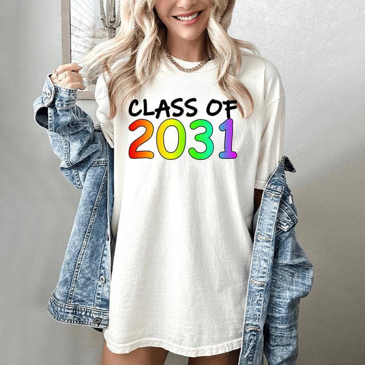 Class Of 2031 Pre-K -12th Grade Hand Prints Space Graduation Women's Comfort Colors T-Shirt