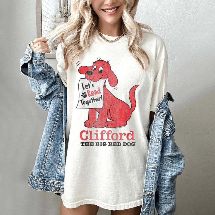 Clifford The Big Red Dog Let's Read Together Vintage Book Women's Comfort Colors T-Shirt