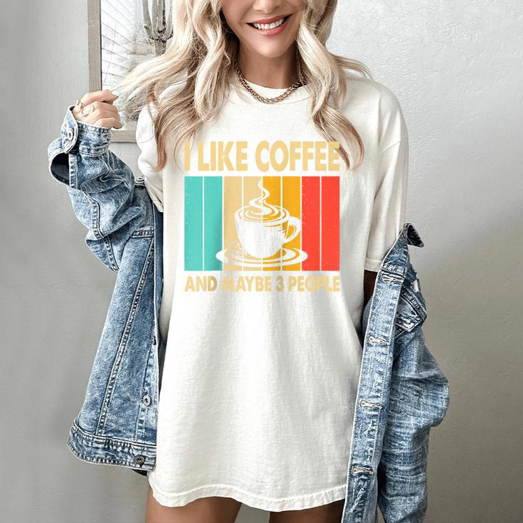 I Like Coffee And Maybe 3 People Introvert Anti-Social Raglan Baseball Tee Women's Comfort Colors T-Shirt