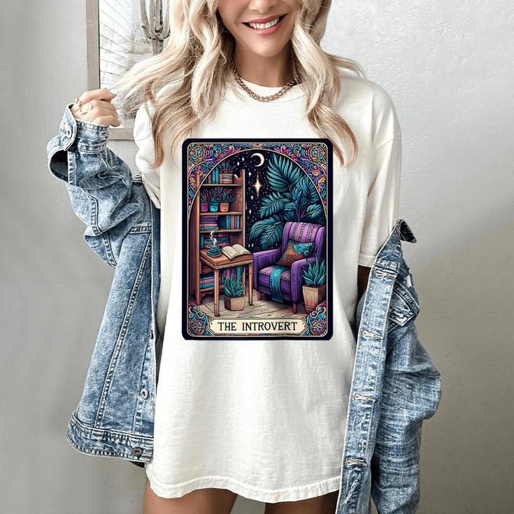 Color Graphic The Introvert Tarot Card Raglan Baseball Tee Women's Comfort Colors T-Shirt