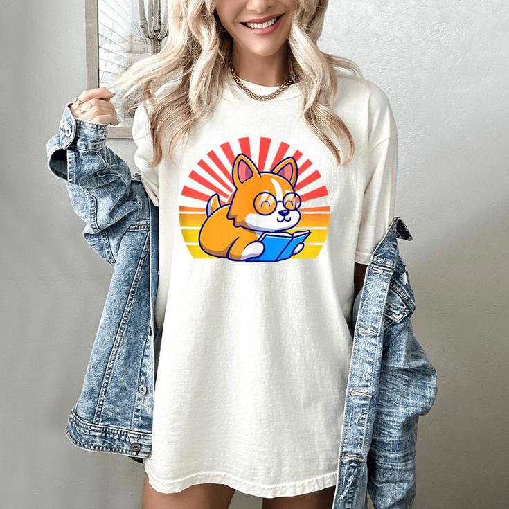 Corgi Dog Reading Book Book Lover Dog Lover Women's Comfort Colors T-Shirt