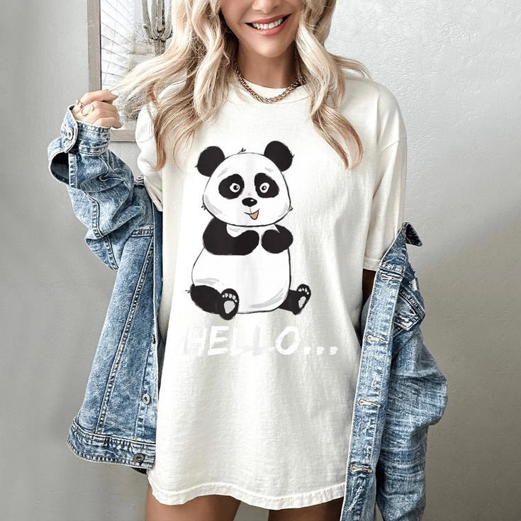 Cute Introvert Vibes – Panda Hello & Goodbye Women's Comfort Colors T-Shirt