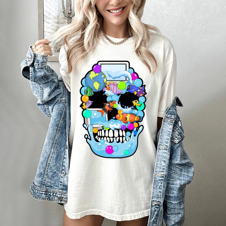 Frutiger Aero Aesthetic Tech Skull Computer Fishes Women's Comfort Colors T-Shirt