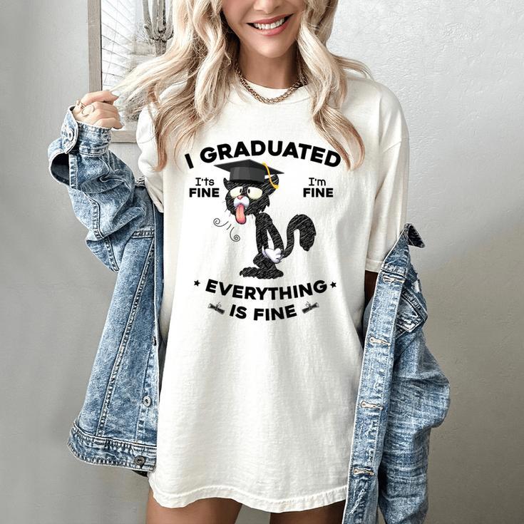 I Graduated Graduate Class 2025  Cat Graduation Women's Comfort Colors T-Shirt