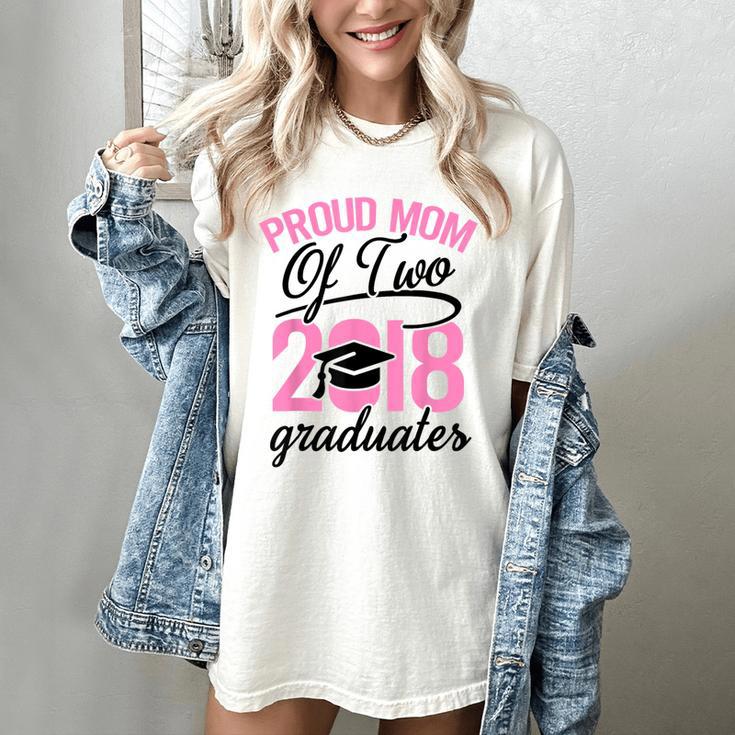 Graduation Shirt For Mom With Twins Proud Mom Of Two Women's Comfort Colors T-Shirt