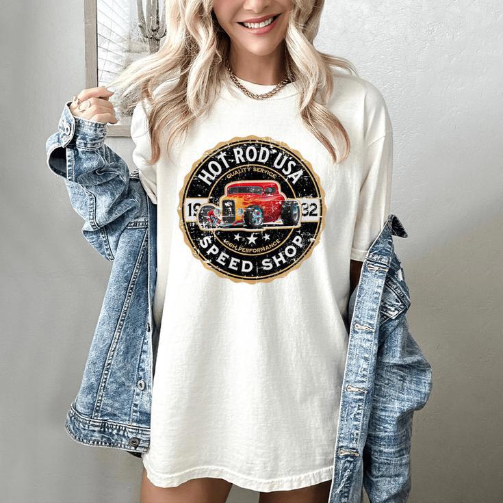 Hotrod Custom Car Automotive Nostalgia Distressed Premium Tri-Blend Women's Comfort Colors T-Shirt