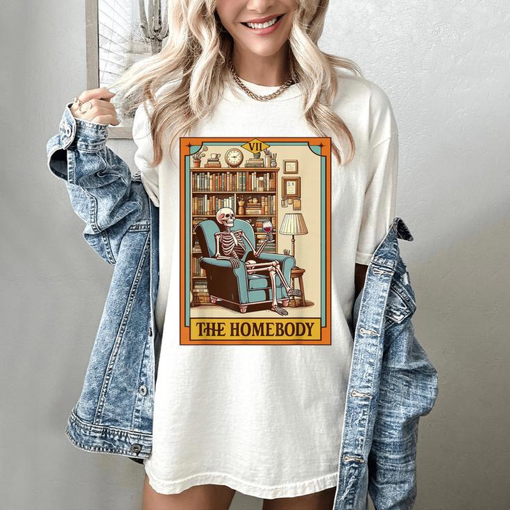 Introvert Homebody Awkward Skeleton The Homebody Tarot Card Women's Comfort Colors T-Shirt