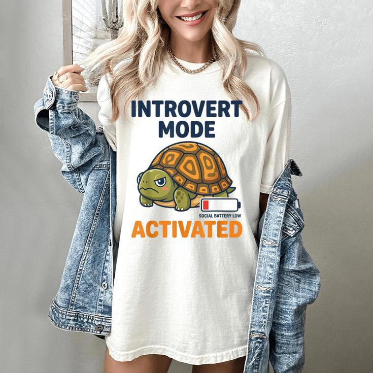 Introvert Mode Activated Low Social Battery Box Turtle Women's Comfort Colors T-Shirt