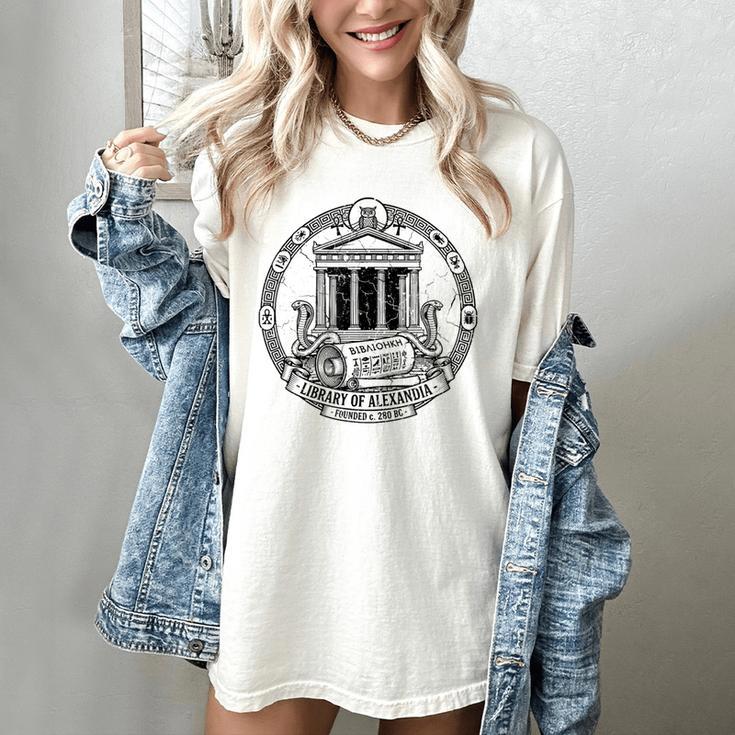 Library Of Alexandria Ancient Book Lover Librarian Books Women's Comfort Colors T-Shirt