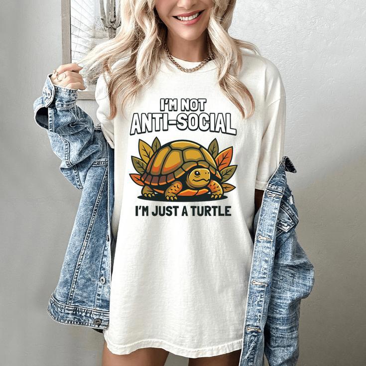 Not Anti Social Im Just A Turtle Sarcastic Introvert Humor Premium Tri-Blend Women's Comfort Colors T-Shirt