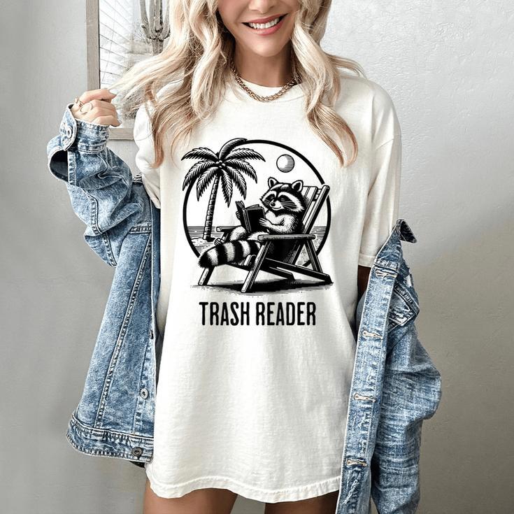Raccoon Reading Books Summer Humor Trash Reader Women's Comfort Colors T-Shirt