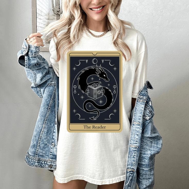 The Reader Tarot Card Mystic Dragon Book Magic Women's Comfort Colors T-Shirt