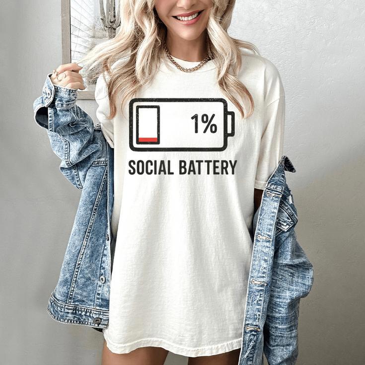 Social Battery 1 Shirt Introvert Anti Social Tee Gif Women's Comfort Colors T-Shirt