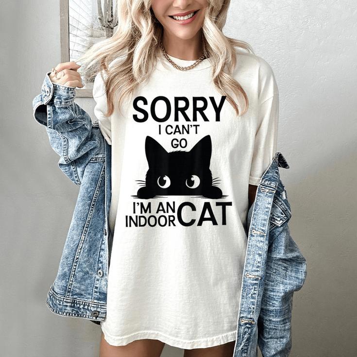 Sorry I Can't Go I'm An Indoor Cat Introvert Cats Women's Comfort Colors T-Shirt