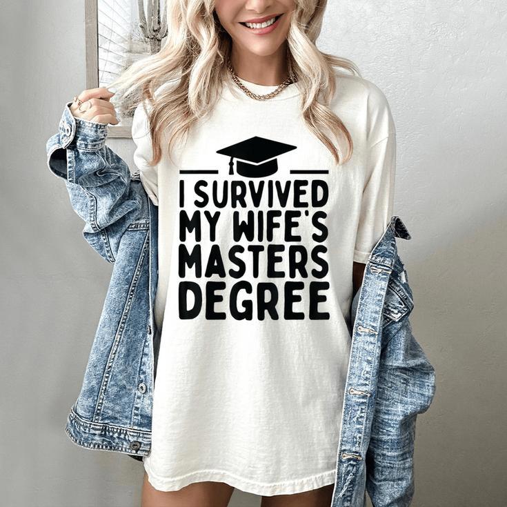 I Survived My Wife's Masters Degree Graduation Class Of 2025 Women's Comfort Colors T-Shirt